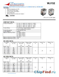 Datasheet WJ1521AF36VDC manufacturer CIT