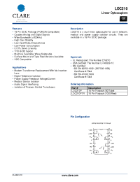 Datasheet LOC211PTR manufacturer Clare