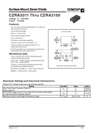 Datasheet CZRA3075 manufacturer Comchip