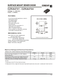 Datasheet CZRA4741 manufacturer Comchip