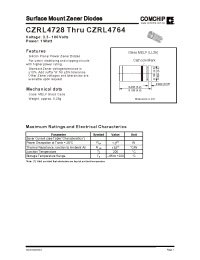 Datasheet CZRL4728 manufacturer Comchip