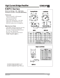 Datasheet KBPC15005-1510 manufacturer Comchip