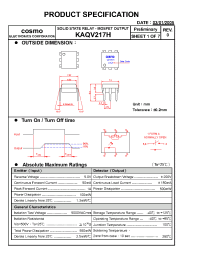 Datasheet KAQV217H manufacturer COSMO