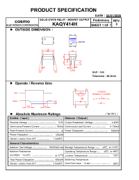 Datasheet KAQY414H manufacturer COSMO
