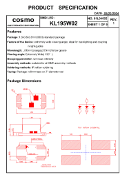 Datasheet KL195W02 manufacturer COSMO