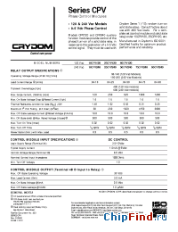 Datasheet 10CPV120 manufacturer Crydom
