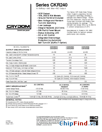 Datasheet CKRA2410 manufacturer Crydom