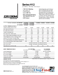 Datasheet H12CD4850 manufacturer Crydom