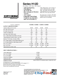 Datasheet H12D4850-10 manufacturer Crydom