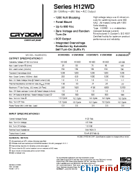 Datasheet H12WD48125 manufacturer Crydom