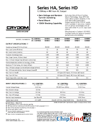 Datasheet HD4850-MS2 manufacturer Crydom
