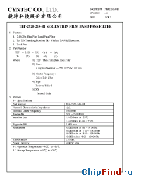 Datasheet TBF2520-245-B1 manufacturer Cyntec