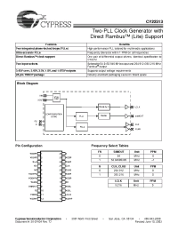 Datasheet CY22313LFZC manufacturer Cypress