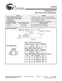 Datasheet CY24115 manufacturer Cypress