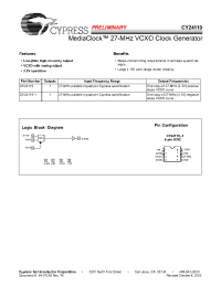 Datasheet CY24119 manufacturer Cypress