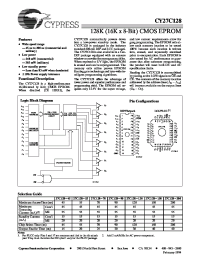 Datasheet CY27C128-120JC manufacturer Cypress