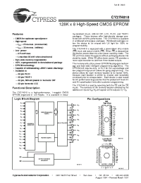 Datasheet CY27H010-30JC manufacturer Cypress
