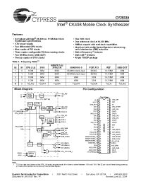 Datasheet CY28339ZCXT manufacturer Cypress