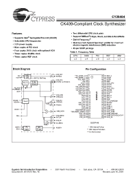 Datasheet CY28404OXCT manufacturer Cypress