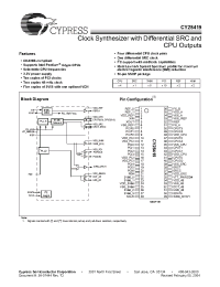 Datasheet CY28419 manufacturer Cypress