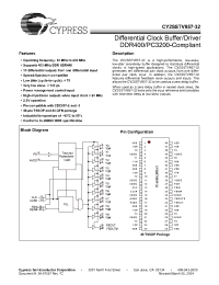 Datasheet CY2SSTV857-32 manufacturer Cypress