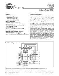 Datasheet CY62128BLL-70ZI manufacturer Cypress