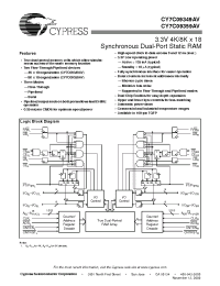Datasheet CY7C09349AV-12AC manufacturer Cypress