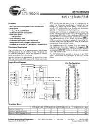 Datasheet CY7C1021CV33-8ZC manufacturer Cypress