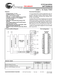 Datasheet CY7C1041AV33-12ZC manufacturer Cypress