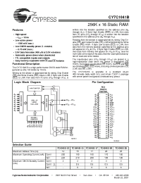 Datasheet CY7C1041B-15VI manufacturer Cypress