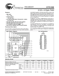 Datasheet CY7C1049-20VM manufacturer Cypress