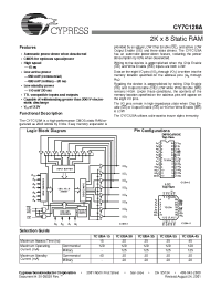 Datasheet CY7C128A-15C manufacturer Cypress