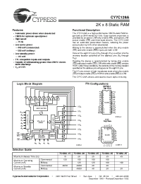 Datasheet CY7C128A-15PC manufacturer Cypress