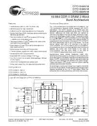Datasheet CY7C1316AV18-167BZC manufacturer Cypress