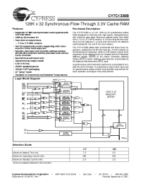 Datasheet CY7C1338B-100AI manufacturer Cypress