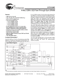 Datasheet CY7C1338F-100AI manufacturer Cypress