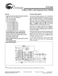 Datasheet CY7C1339F-133BGI manufacturer Cypress