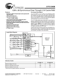 Datasheet CY7C1345B-100AI manufacturer Cypress
