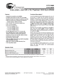 Datasheet CY7C1366B-225BGI manufacturer Cypress