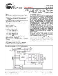 Datasheet CY7C1370D-167AXC manufacturer Cypress