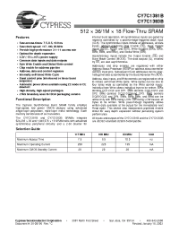 Datasheet CY7C1381B-100BGC manufacturer Cypress
