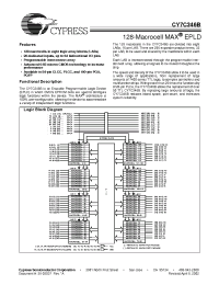 Datasheet CY7C346B-35HC manufacturer Cypress