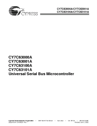 Datasheet CY7C63000A-SC manufacturer Cypress