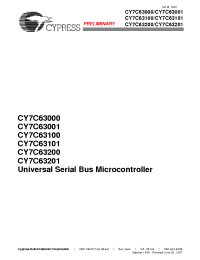 Datasheet CY7C63001 manufacturer Cypress