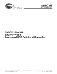 Datasheet CY7C63221A manufacturer Cypress