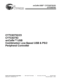 Datasheet CY7C63722 manufacturer Cypress