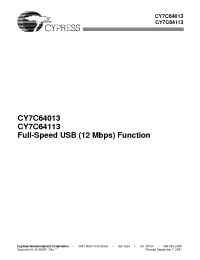 Datasheet CY7C64013-SC manufacturer Cypress