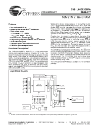 Datasheet CY81U016X16B7A-85BVI manufacturer Cypress