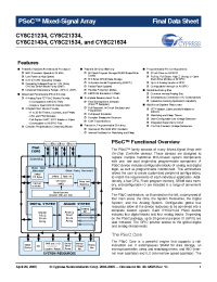 Datasheet CY8C21234-24AX manufacturer Cypress