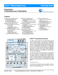 Datasheet CY8C24223A-12PVXE manufacturer Cypress